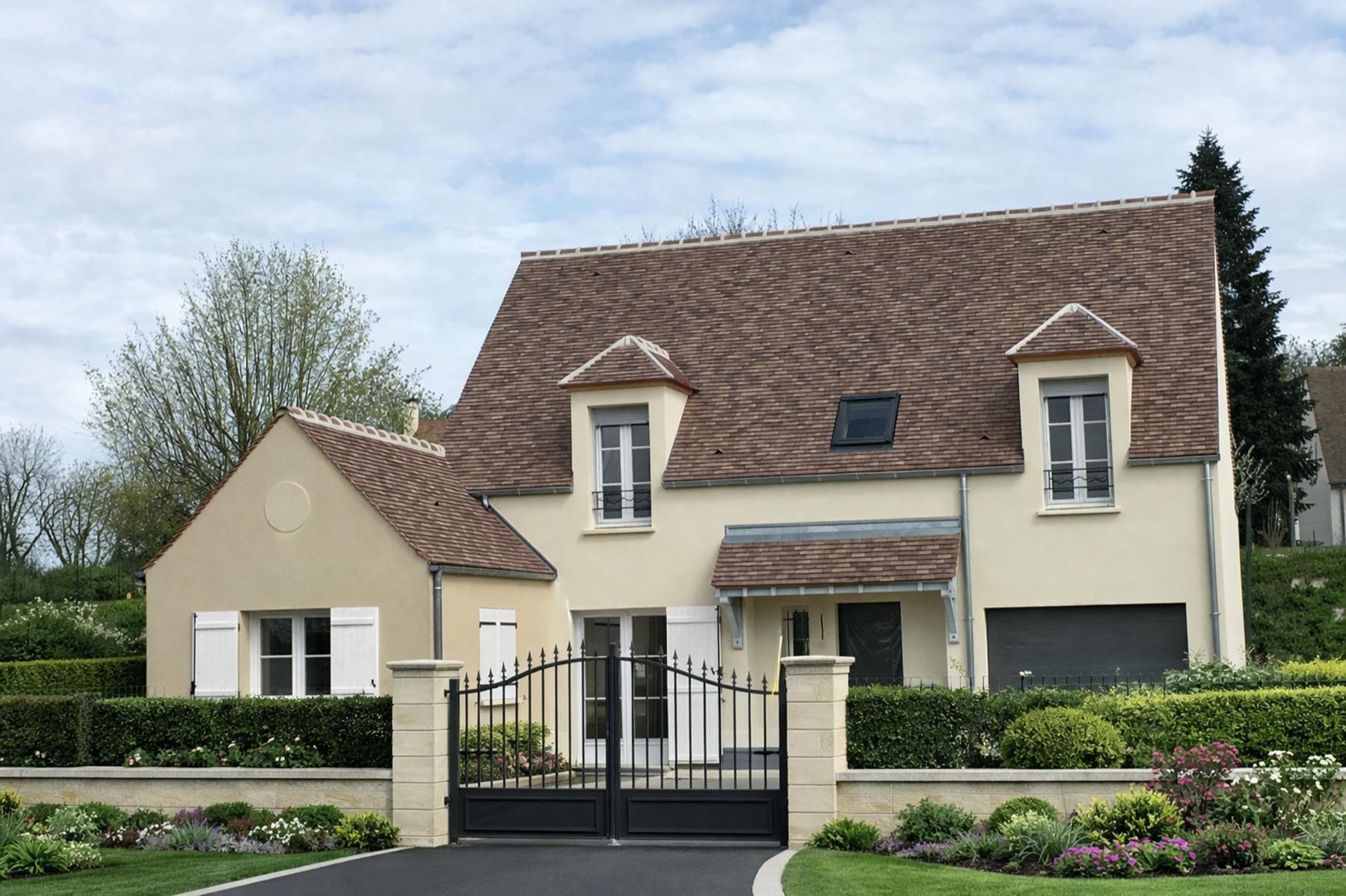 Maison traditionnelle avec piscine et terrasse