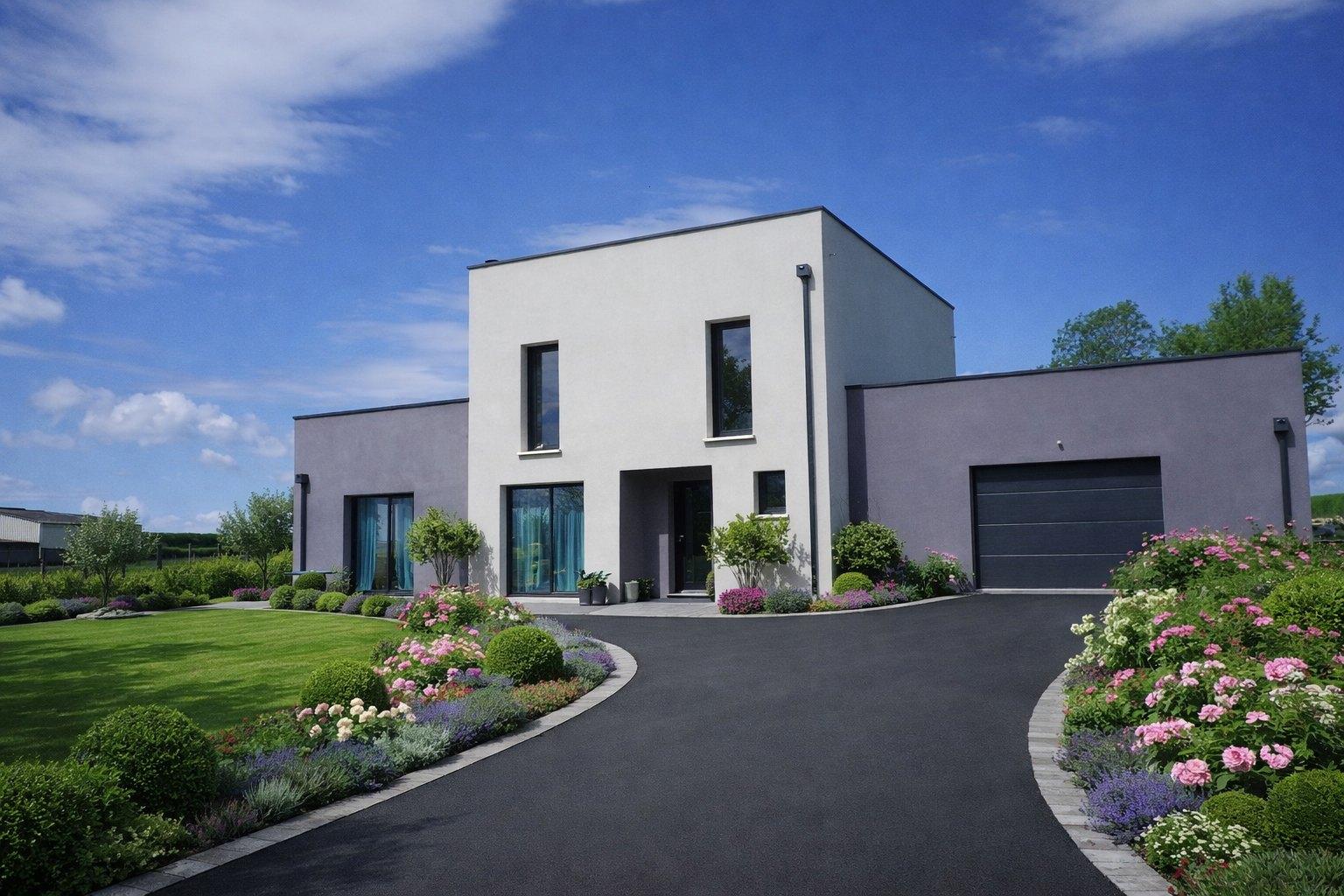Maison contemporaine cubique signée Chênes Habitat